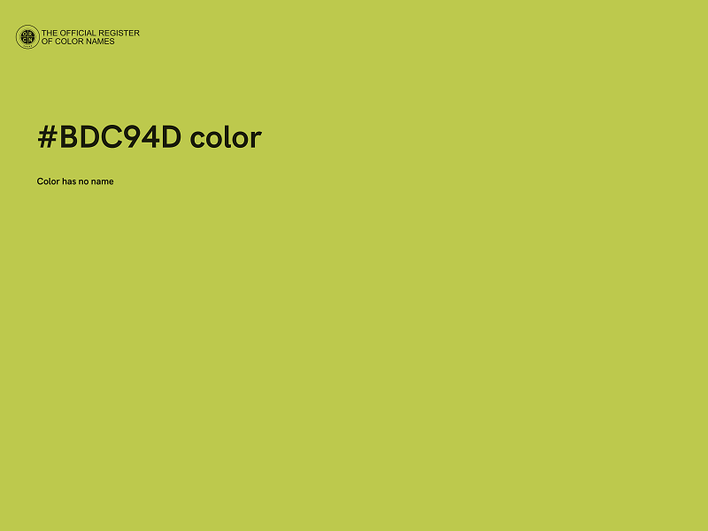 #BDC94D color image