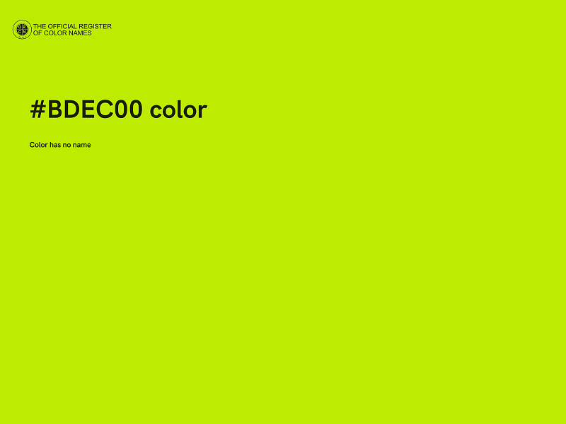 #BDEC00 color image