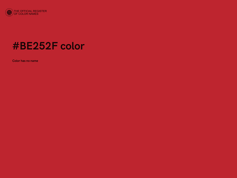 #BE252F color image