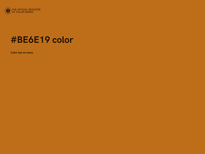 #BE6E19 color image