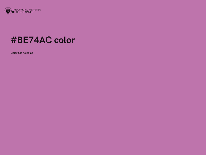 #BE74AC color image