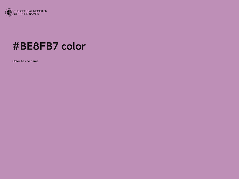 #BE8FB7 color image