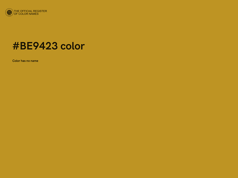 #BE9423 color image