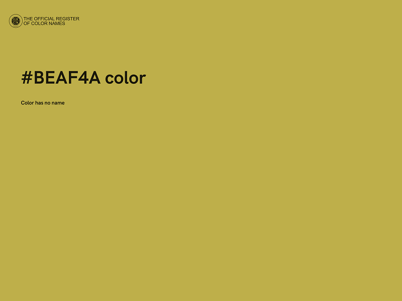 #BEAF4A color image