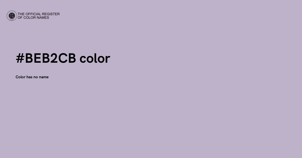 2b Color Code Color #BEB2CB - The Official Register of Color Names