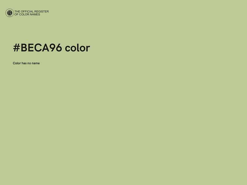 #BECA96 color image