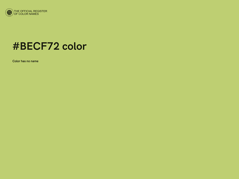 #BECF72 color image