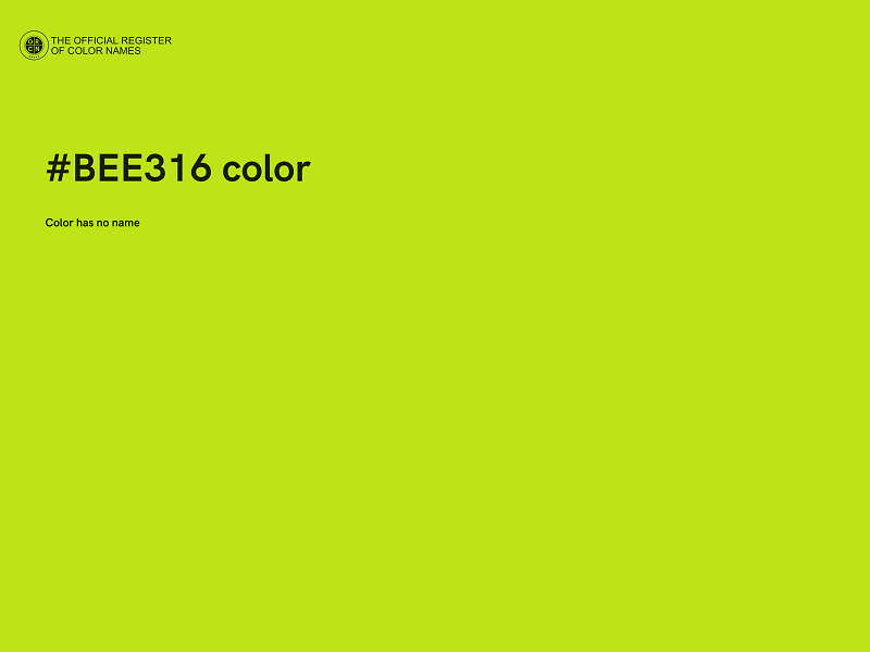 #BEE316 color image