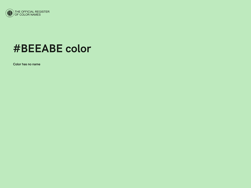 #BEEABE color image