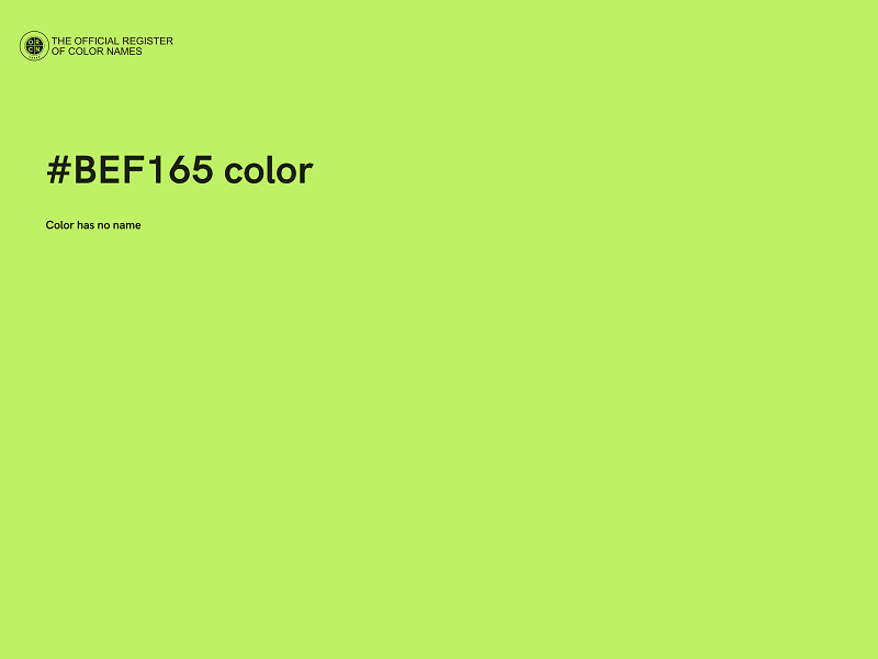 #BEF165 color image