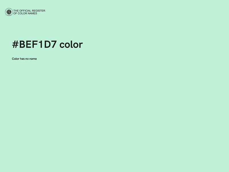 #BEF1D7 color image