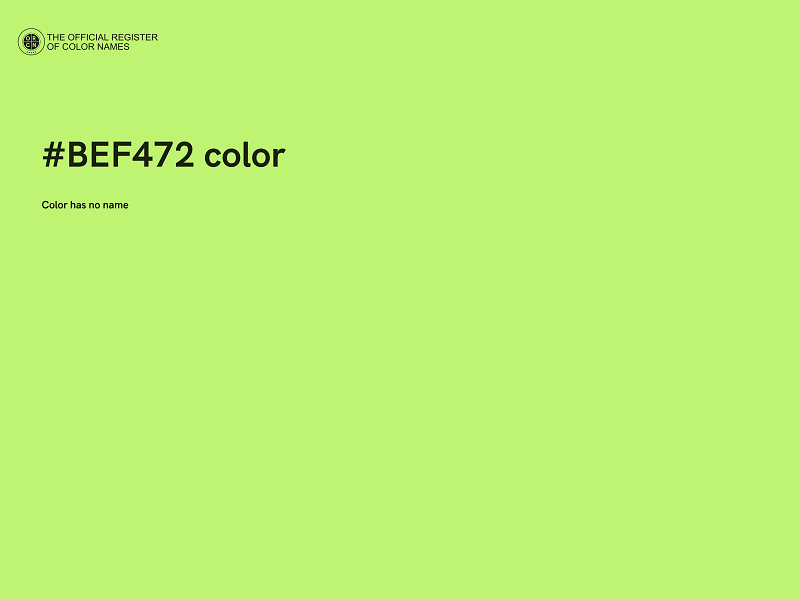 #BEF472 color image