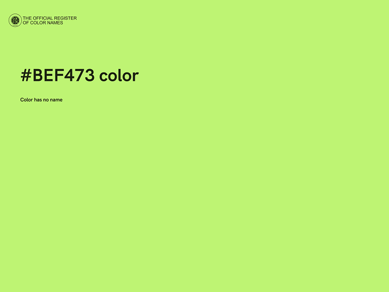 #BEF473 color image