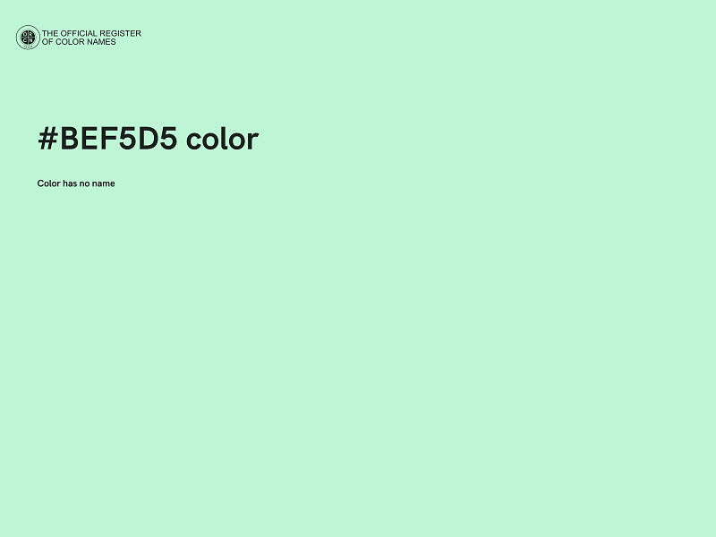 #BEF5D5 color image