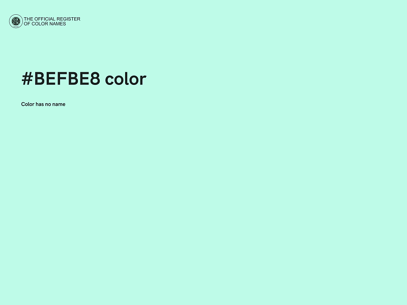 #BEFBE8 color image