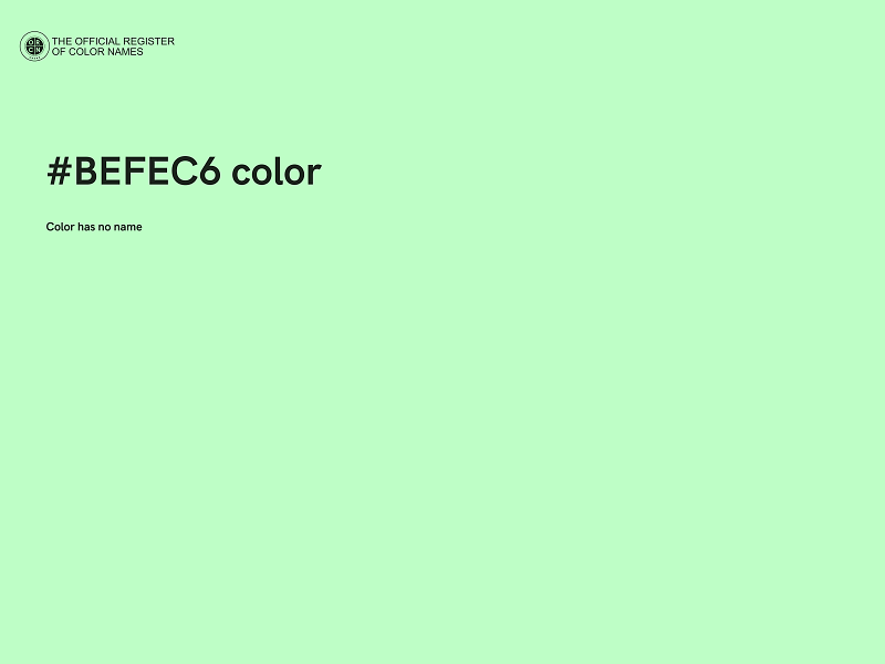 #BEFEC6 color image