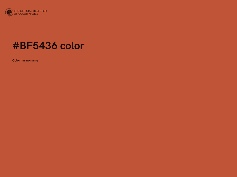 #BF5436 color image