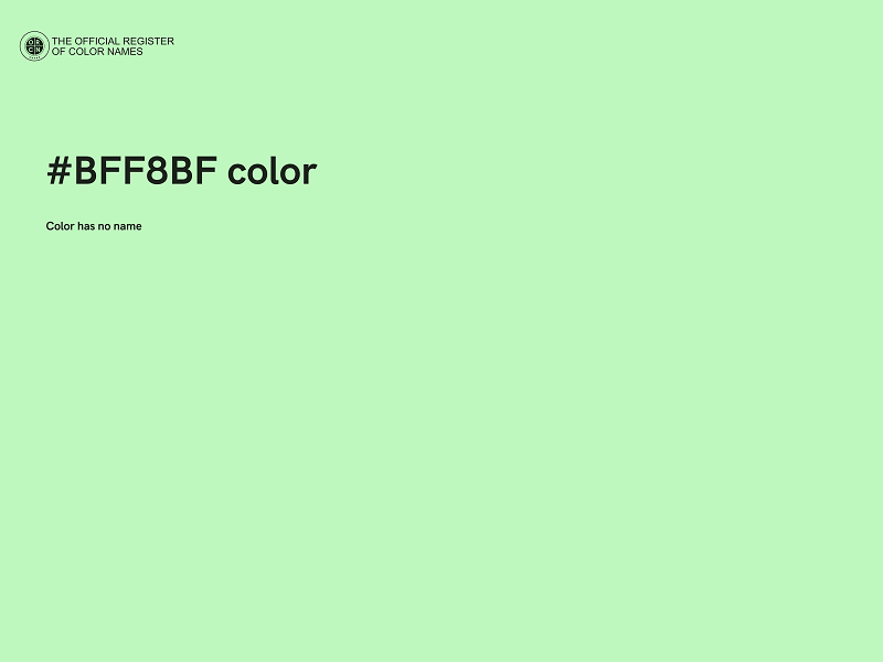 #BFF8BF color image