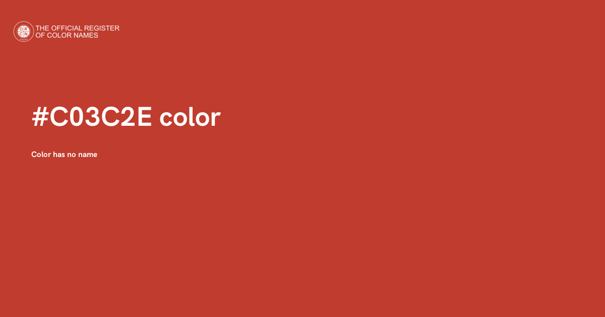 Color #C03C2E - The Official Register of Color Names