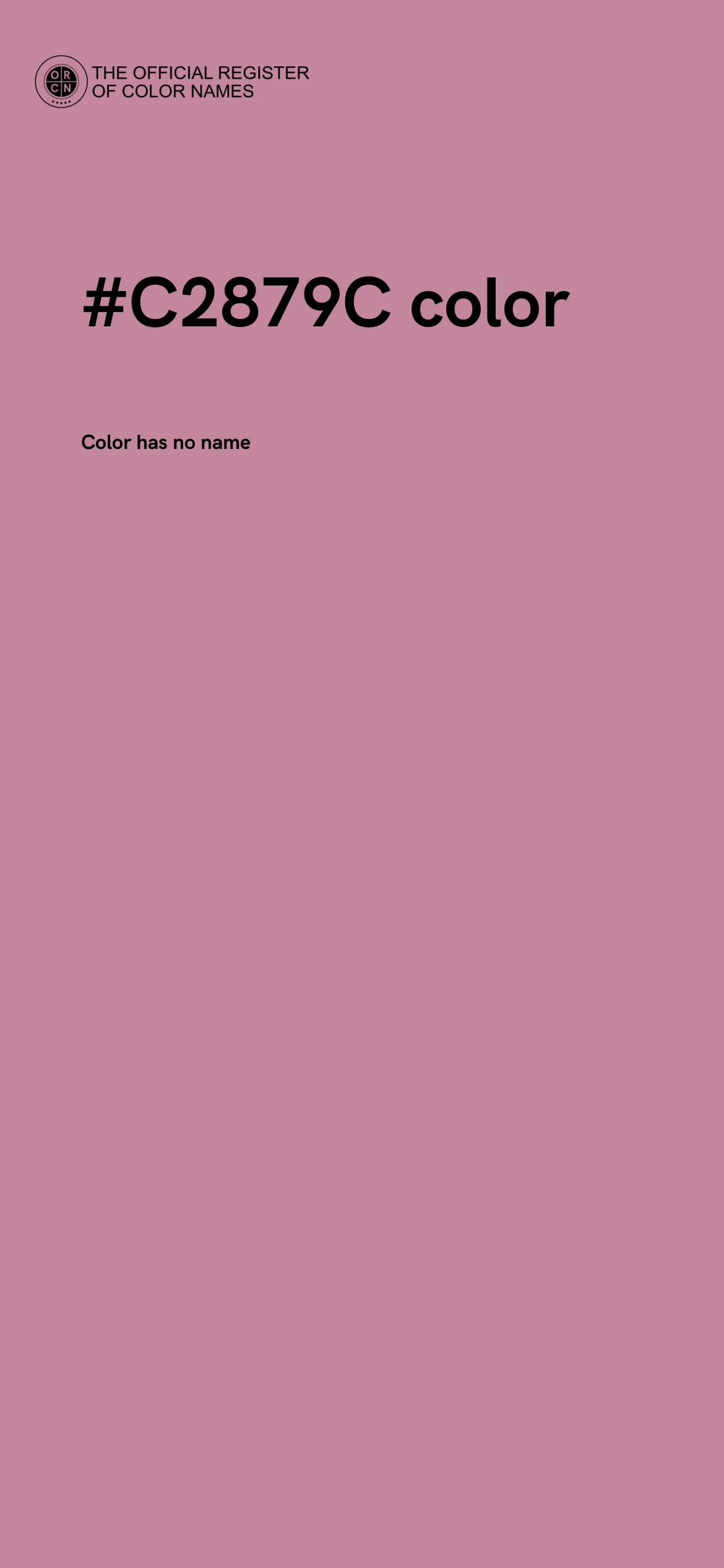 Color #C2879C - The Official Register of Color Names