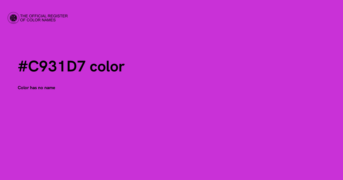 Color #C931D7 - The Official Register of Color Names