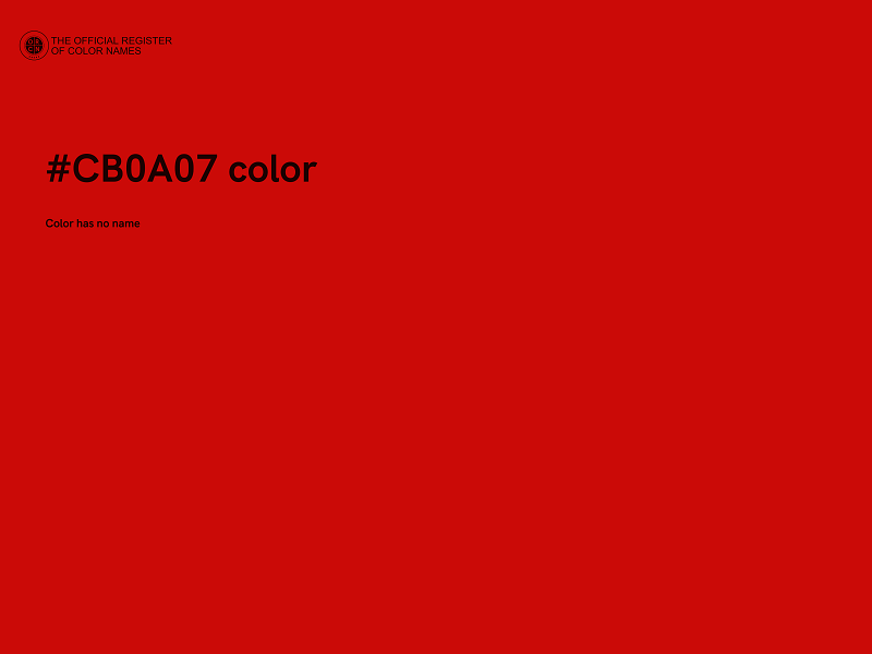 #CB0A07 color image