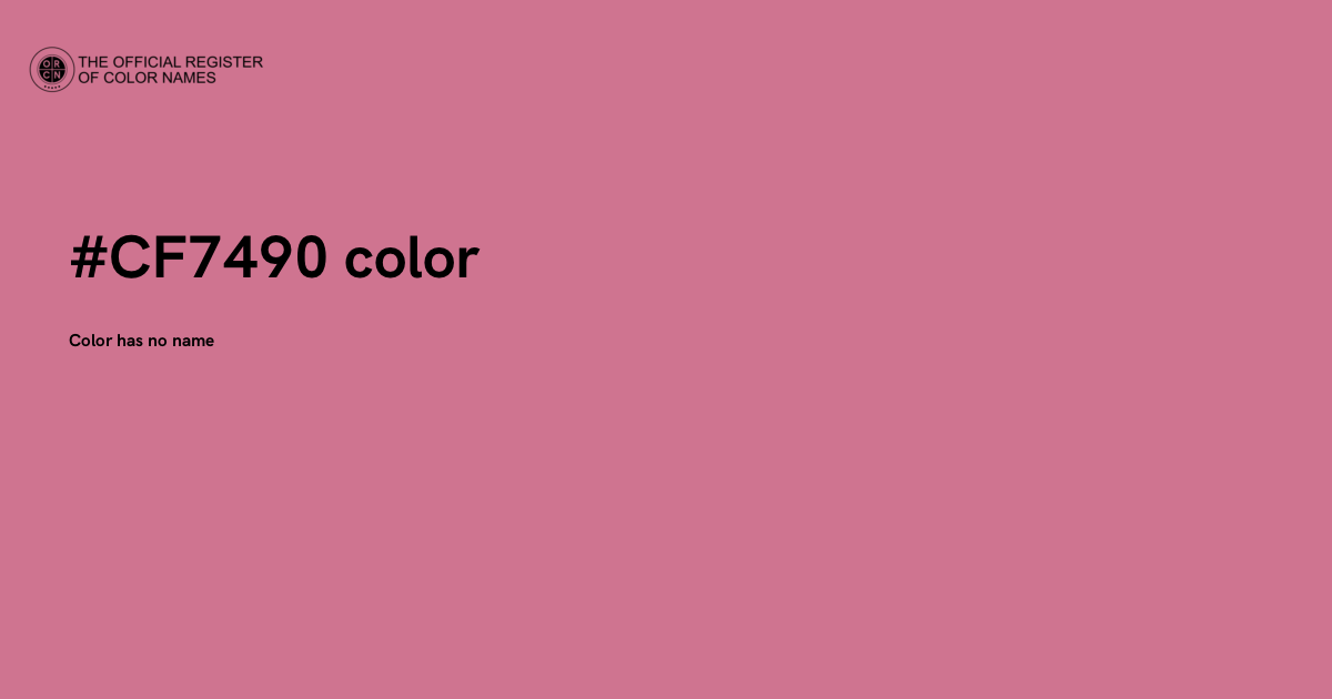 Color #CF7490 - The Official Register of Color Names