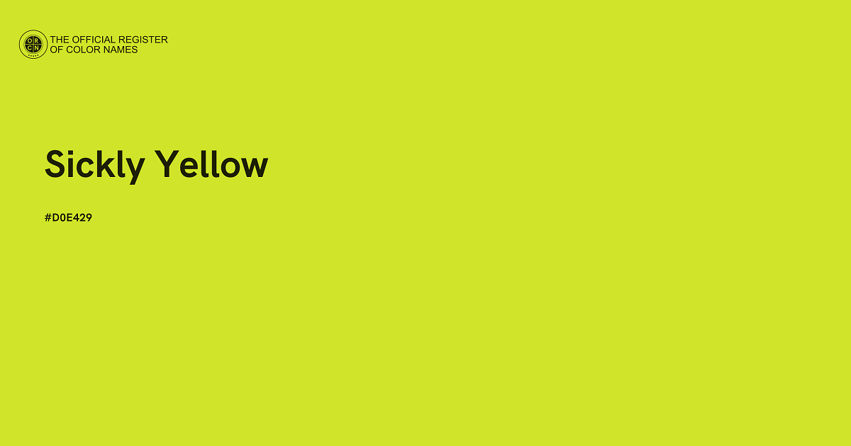 Sickly Yellow color #D0E429 The Official Register of Color Names Sickly Yellow color #D0E429 The Official Register of Color Names