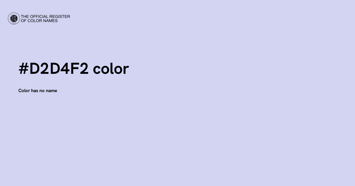 Color #D2D4F2 - The Official Register of Color Names