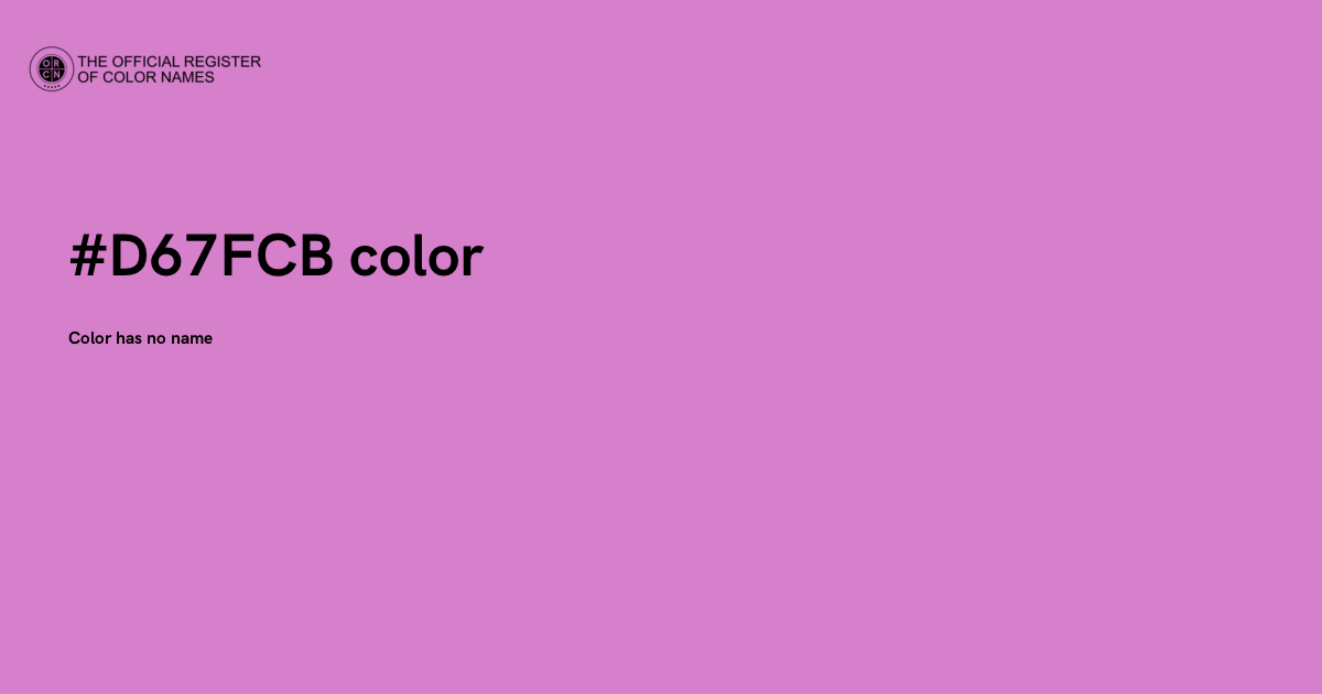 Color #D67FCB - The Official Register of Color Names