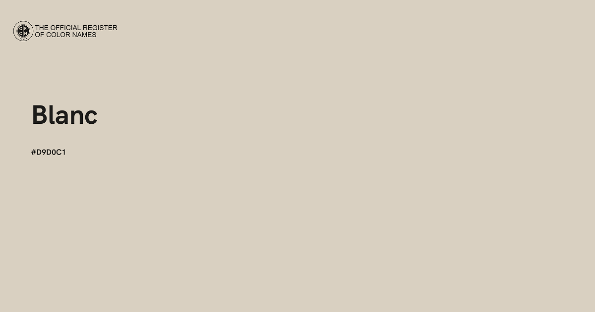 Blanc color - #D9D0C1 - The Official Register of Color Names