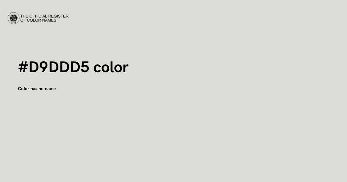 Aqua Haze color - #D9DDD5 - The Official Register of Color Names
