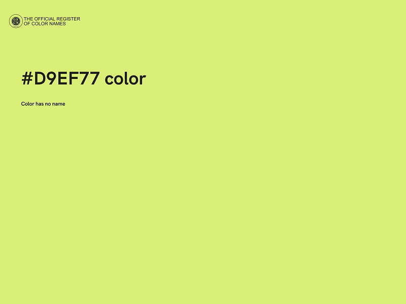 #D9EF77 color image