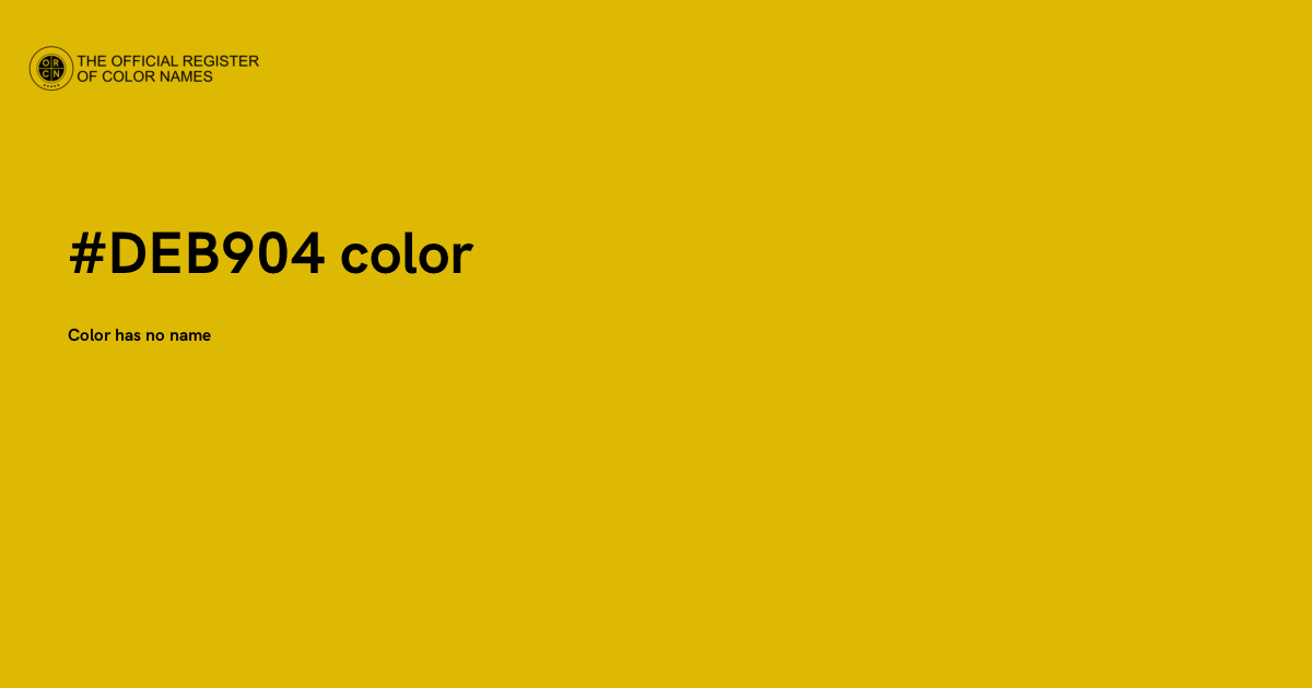 Color #DEB904 - The Official Register of Color Names