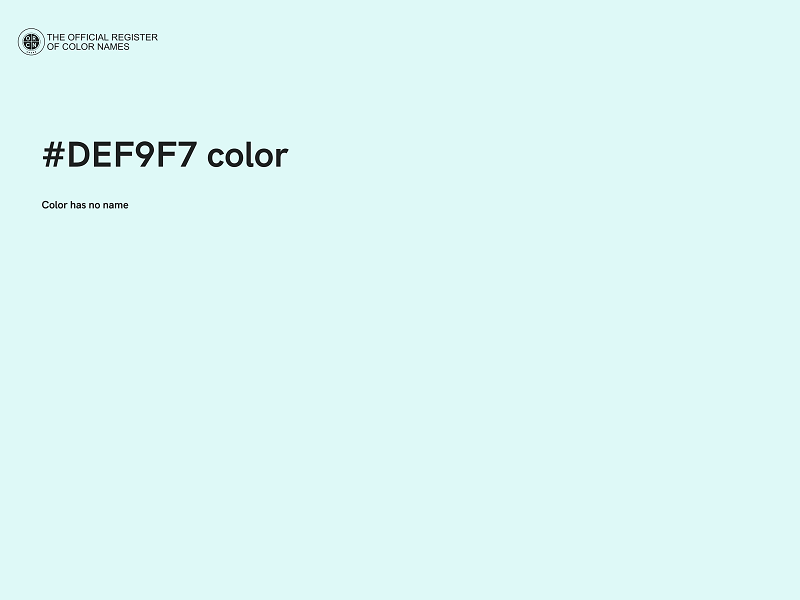 #DEF9F7 color image