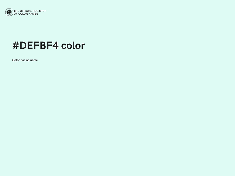 #DEFBF4 color image