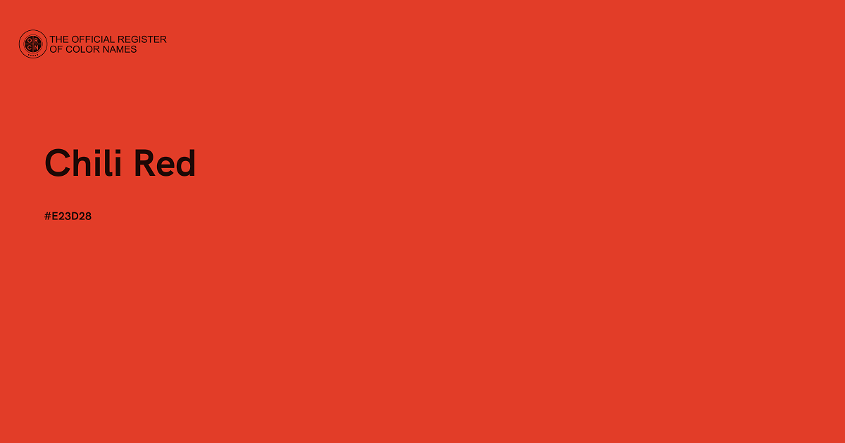 Chili Red color E23D28 The Official Register of Color Names