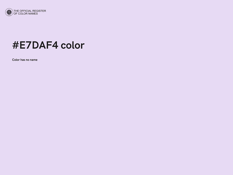 #E7DAF4 color image