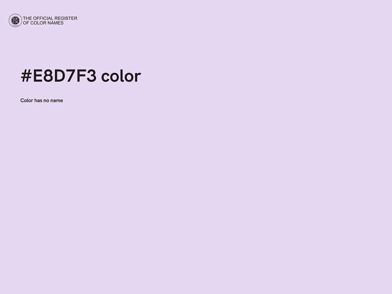 #E8D7F3 color image