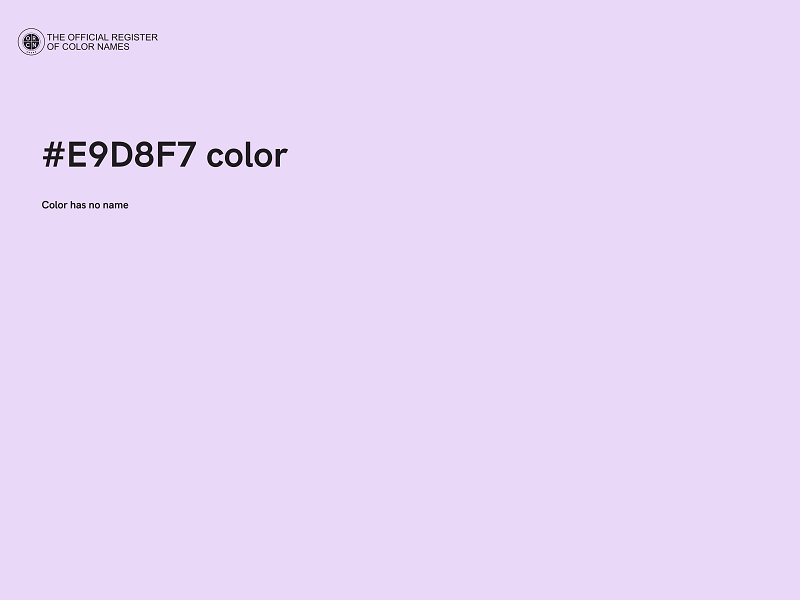 #E9D8F7 color image