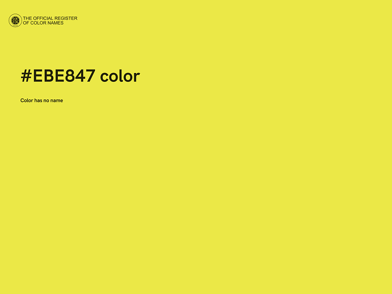 #EBE847 color image