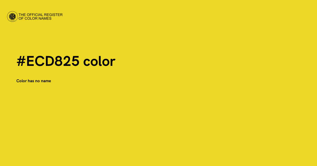 Color #ECD825 - The Official Register of Color Names