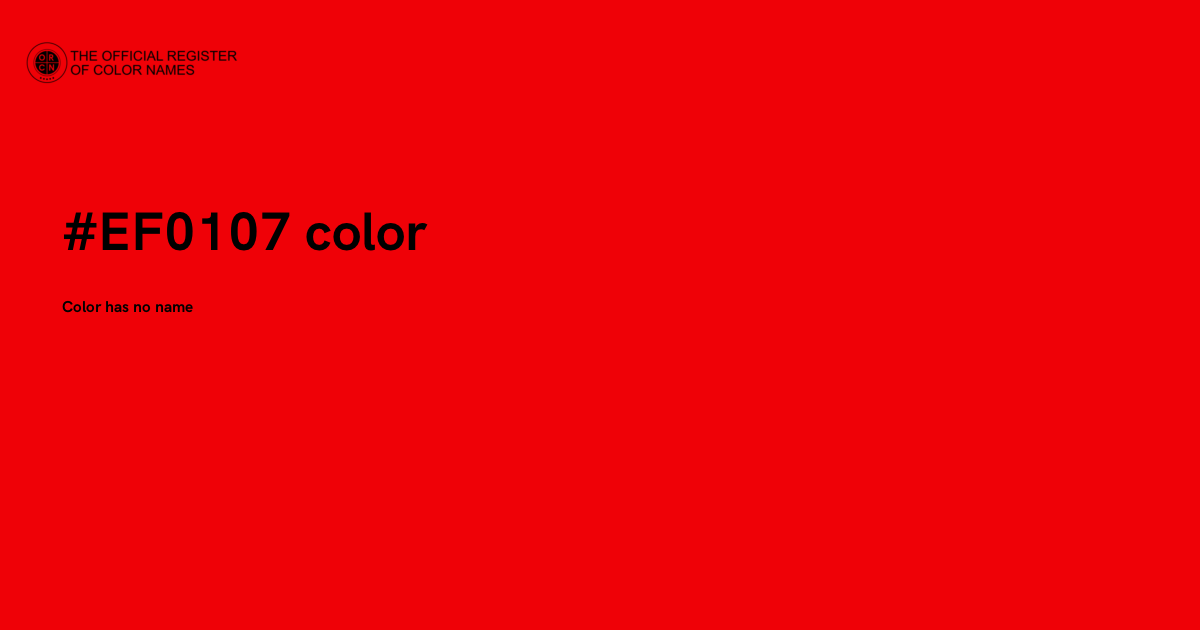 Arsenal Red color - #EF0107 - The Official Register of Color Names