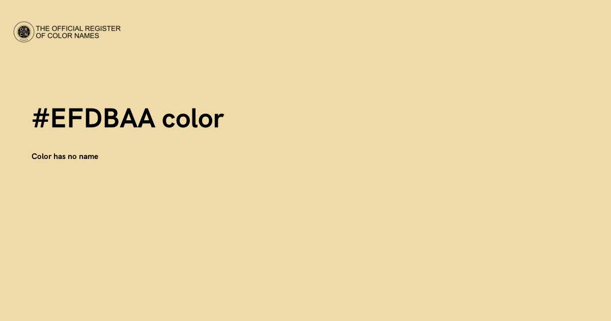 Color #EFDBAA - The Official Register of Color Names