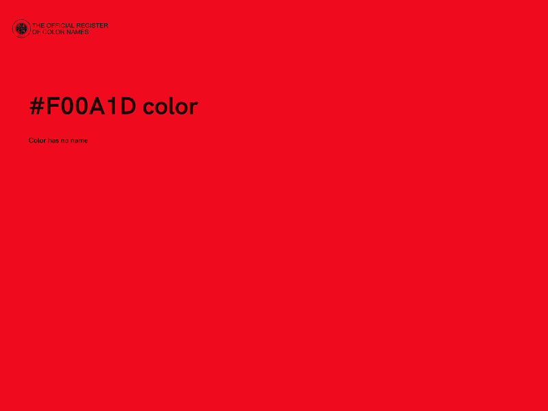 #F00A1D color image