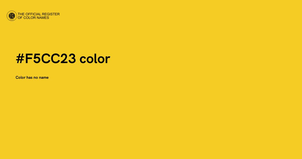 Turbo color - #F5CC23 - The Official Register of Color Names