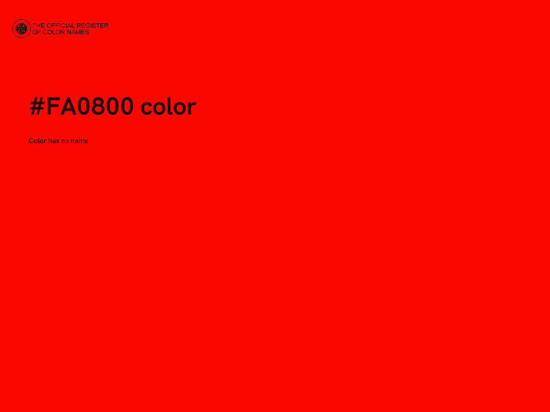 #FA0800 color image