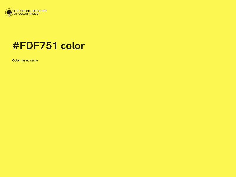 #FDF751 color image