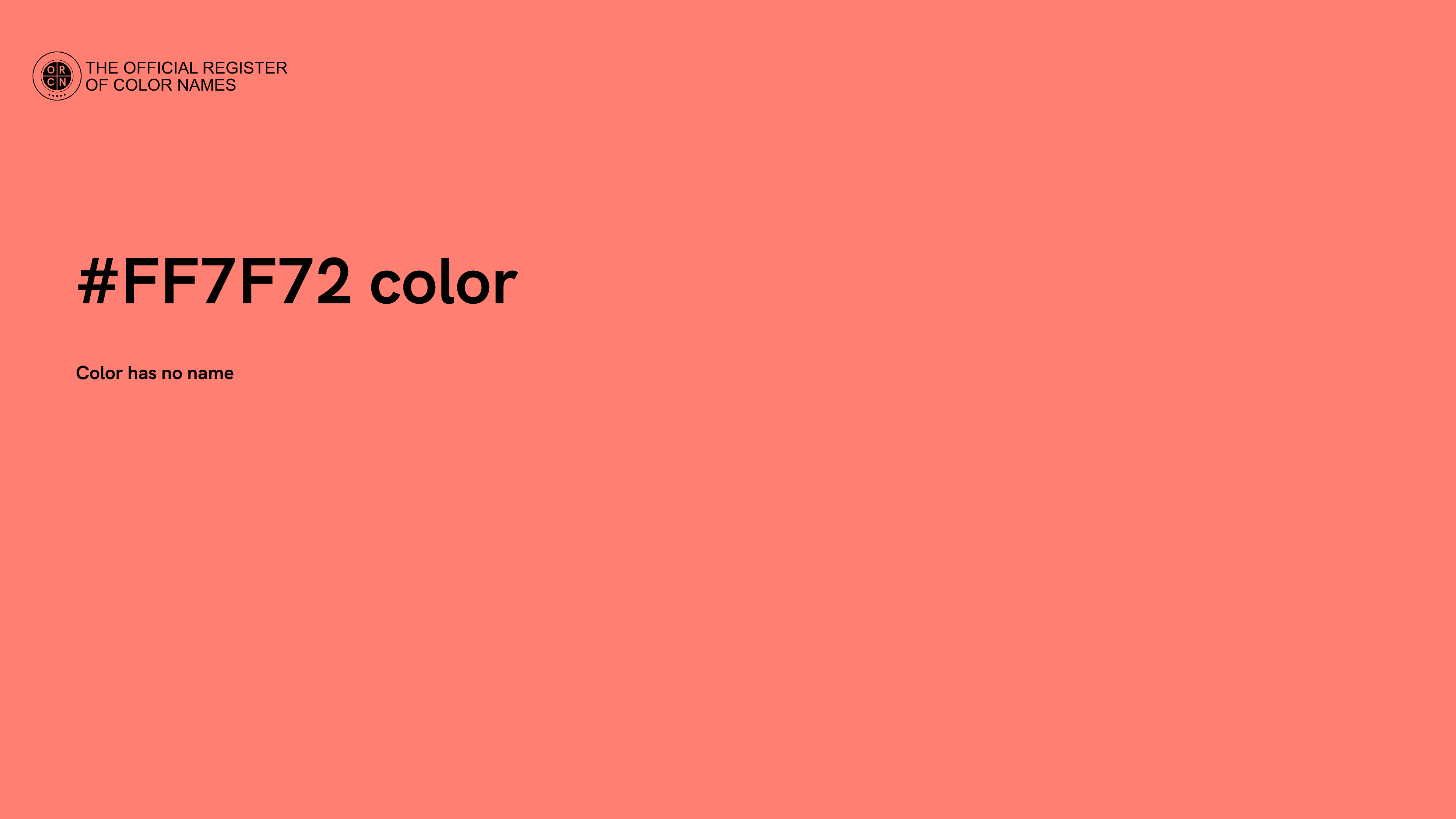 Ffc72c Color Code Color #FF7F72 - The Official Register of Color Names