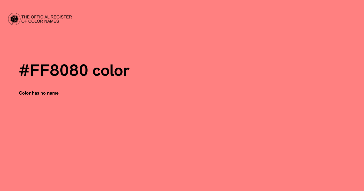 Rgb Code 08080 Color #FF8080 - The Official Register of Color Names